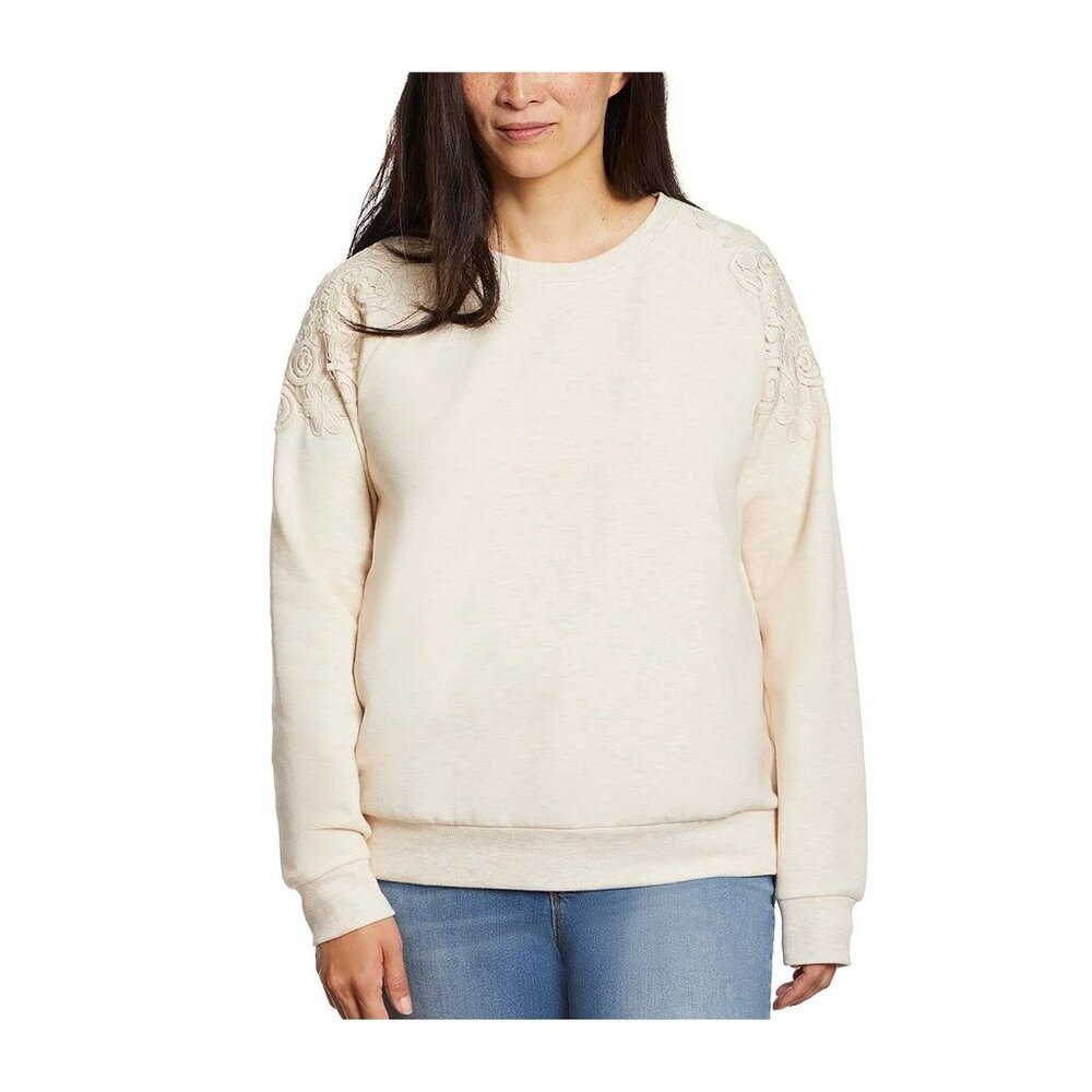 Gloria Vanderbilt Ladies' Pullover with Lace (Oatmeal, XX-Large)